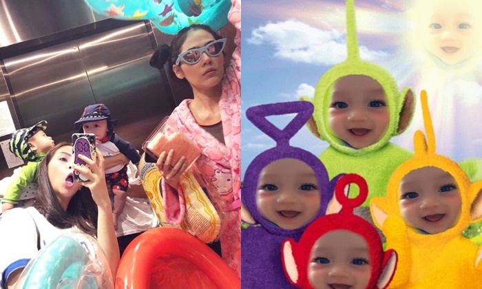 ชมพู่ เรียกเสียงฮา แต่งรูปสายฟ้า พายุ เป็นเทเลทับบีส์