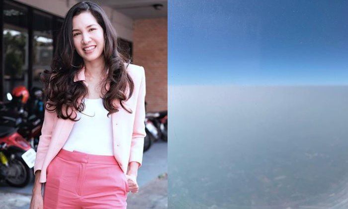 "นุสบา" เผยภาพถ่ายจากบนเครื่องบิน ฝุ่นคลุมเมือง หนาจนน่าตกใจ
