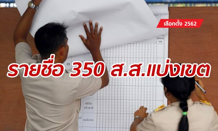 กกต.ประกาศรายชื่อ 350 ว่าที่ ส.ส.เขต อย่างไม่เป็นทางการ แต่ยังอุบคะแนน