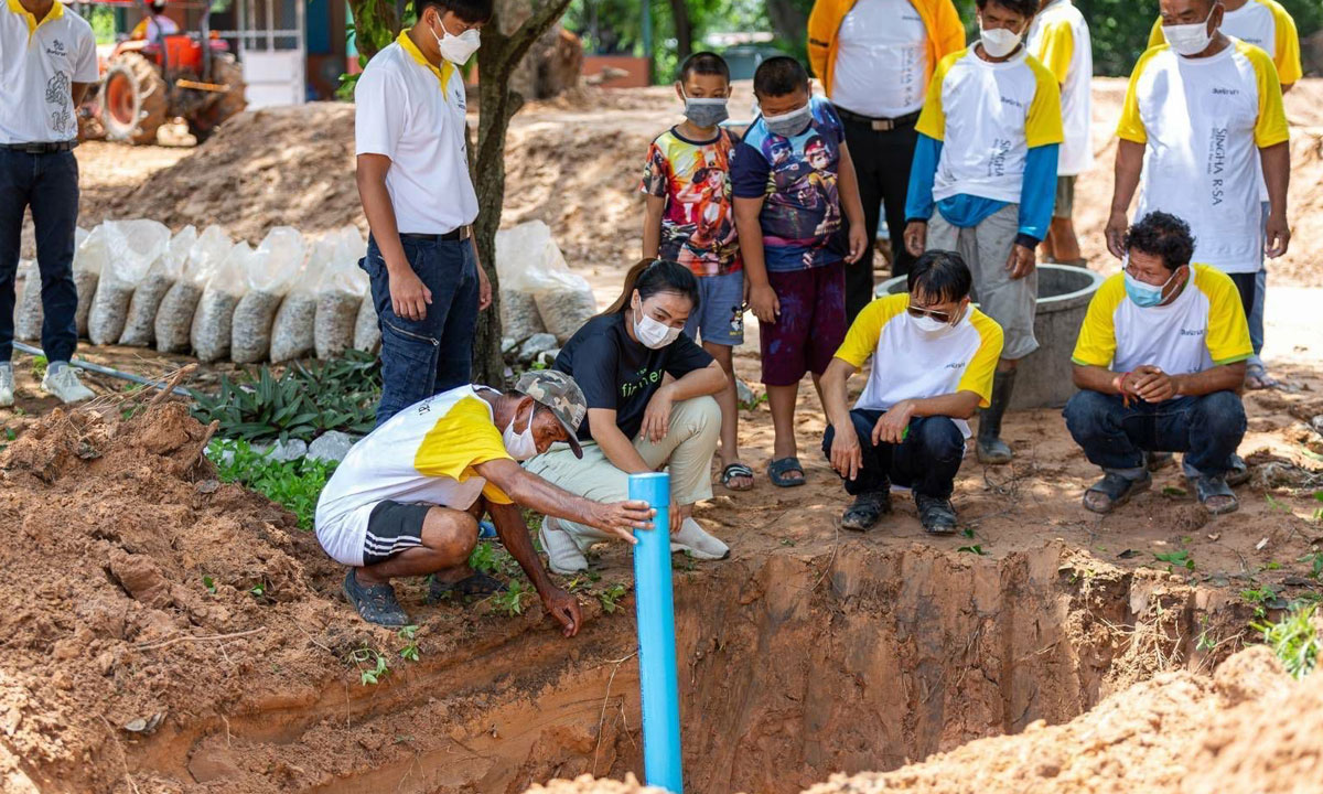 สิงห์อาสา ร่วมกับ คณะเกษตรศาสตร์ มข. สร้างแหล่งน้ำชุมชนอย่างยั่งยืนแห่งที่สอง ที่ จ.มหาสารคาม