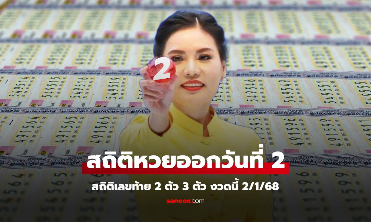 สถิติหวยออกวันที่ 2 มกราคม 2568 สถิติเลขท้าย 2 ตัว 3 ตัว งวด 2/1/68