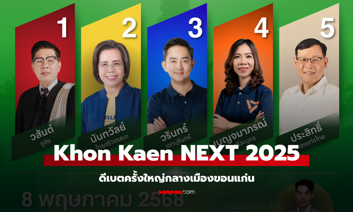 "Khon Kaen NEXT 2025" ดีเบตปลุกพลังพลเมือง ถามอนาคตเมืองจากปาก 5 แคนดิเดตนายกฯ