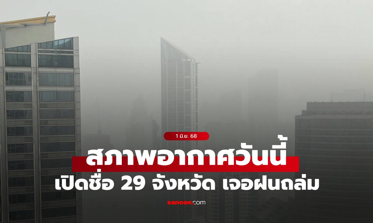 สภาพอากาศวันนี้ กรมอุตุฯ เตือน ไทยยังมีฝนตกหนัก เปิดชื่อ 29 จังหวัด กทม.ด้วย