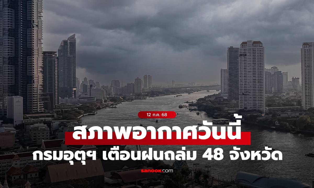 สภาพอากาศวันนี้ กรมอุตุฯ เปิดชื่อจังหวัด ฝนตกหนักถึงหนักมาก กทม.ฝน 60%