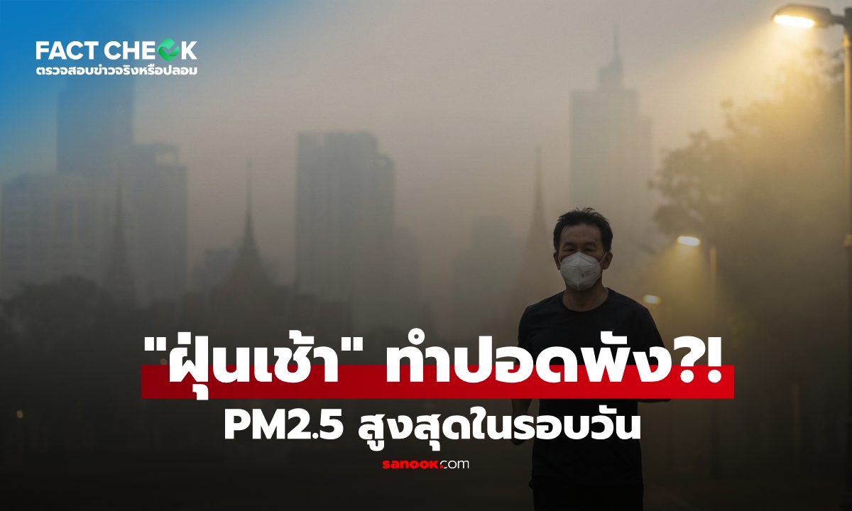 เช็กข่าวชัวร์ : "รุ่งเช้า" ค่าฝุ่นพิษ PM2.5 สูงที่สุดในรอบวัน เสี่ยงปอดพังมากกว่า จริงหรือไม่?