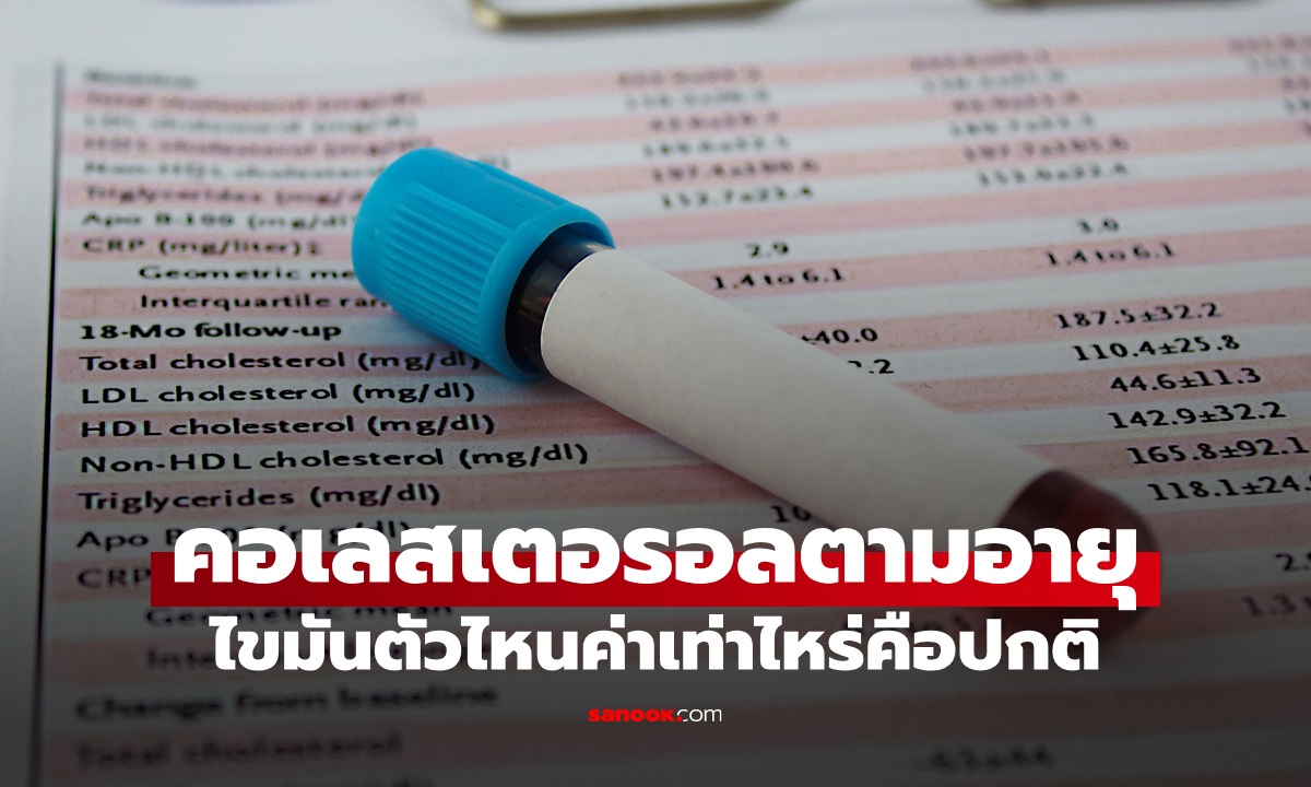 ระดับคอเลสเตอรอลตามเกณฑ์อายุ ไขมันตัวไหนต้องค่าเท่าไหร่ ถึงเรียกว่าปกติ?