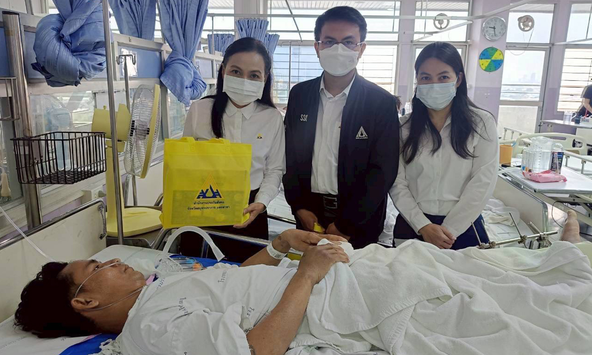 สำนักงานประกันสังคม ลงพื้นที่ช่วยเหลือลูกจ้างประสบอันตรายจากการทำงานในไซต์ก่อสร้างจังหวัดสมุทรปราการ