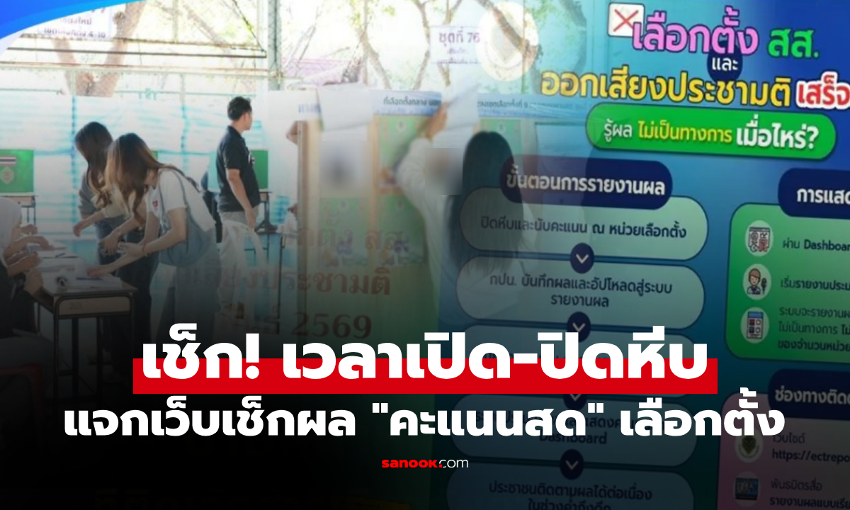 หีบปิดกี่โมง? เช็กเวลาเลือกตั้ง69 พร้อมเปิดวาร์ป "เว็บเช็กผลคะแนนสด" ยิงตรงจากหน่วย