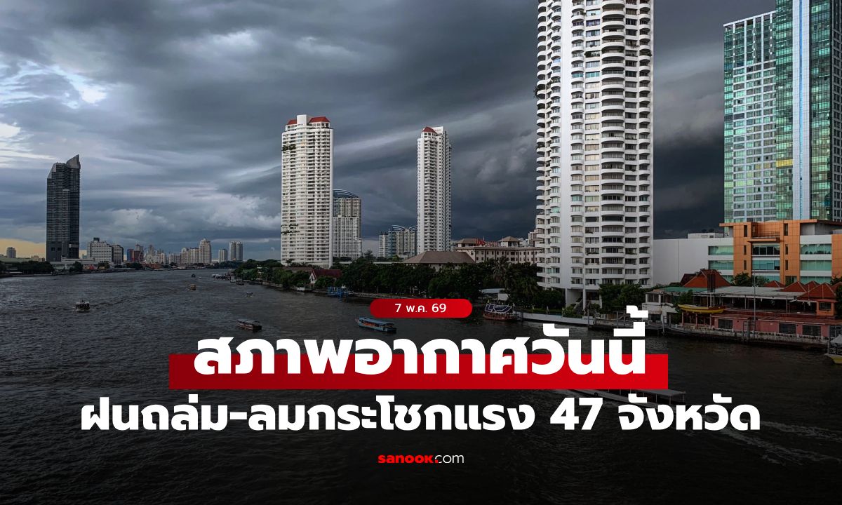 สภาพอากาศวันนี้ กรมอุตุฯ เตือน 47 จังหวัด ฝนถล่ม-ลมกระโชกแรง กทม.โดนด้วย