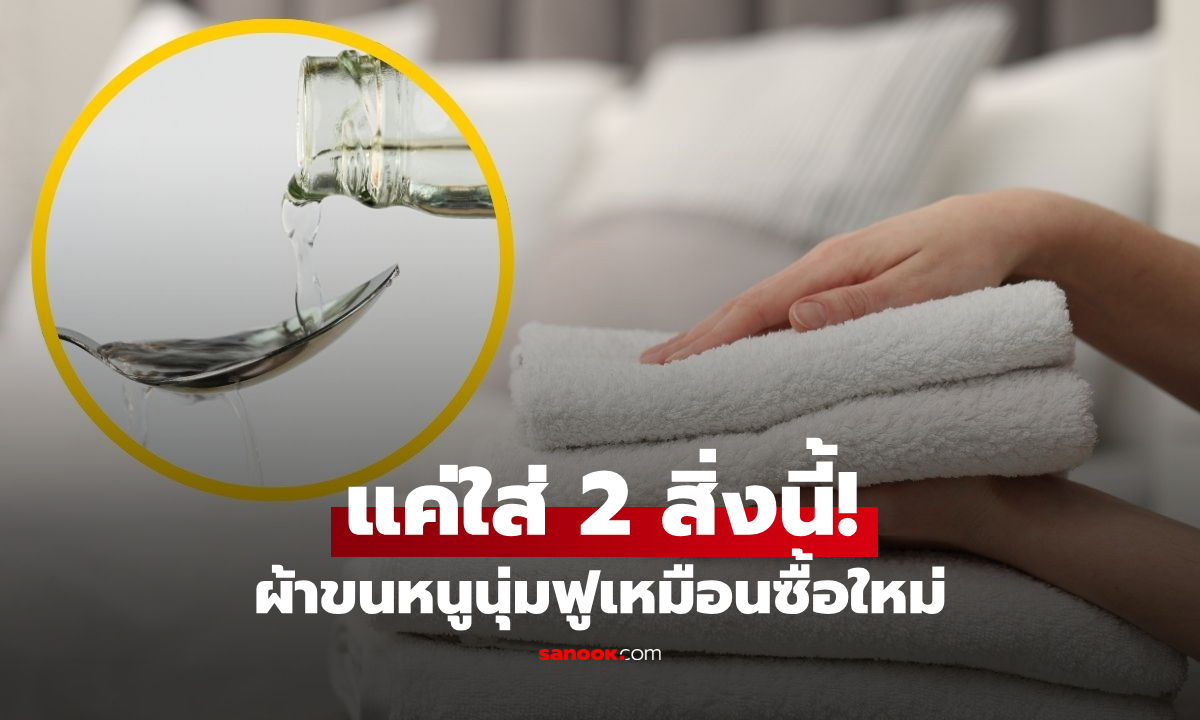 ผ้าขนหนูนุ่มฟูเหมือนโรงแรม! แค่ใส่ "2 วัตถุดิบก้นครัว" ลงเครื่องซัก ปราบกลิ่นอับ-แข็งกระด้าง