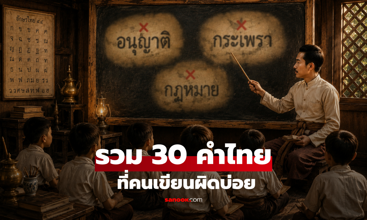 รวม 30 คำไทยที่มักเขียนผิด! เช็กให้ชัวร์ เขียนแบบไหนถึงจะถูกตามราชบัณฑิตยสภา