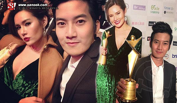 สวยหล่อ! ญาญ่าญิ๋ง ควง เชน ธนา รับรางวัลที่เกาหลี