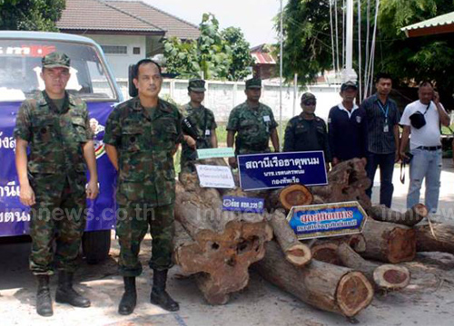 นรข.นครพนมร่วมป่าไม้ยึดไม้พะยูงอายุ200ปี