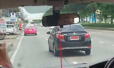 โจ๋ขับเก๋งป้ายแดงปาดหน้ารถตู้ ตร.ตามจับถึงบ้าน