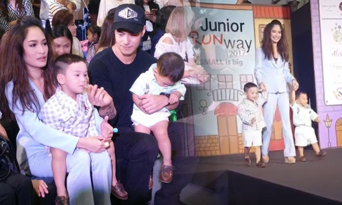 ภาพนี้ที่รอคอย ปีเตอร์-พลอย เคียงคู่ส่งกำลังใจลูกชายเดินแบบ