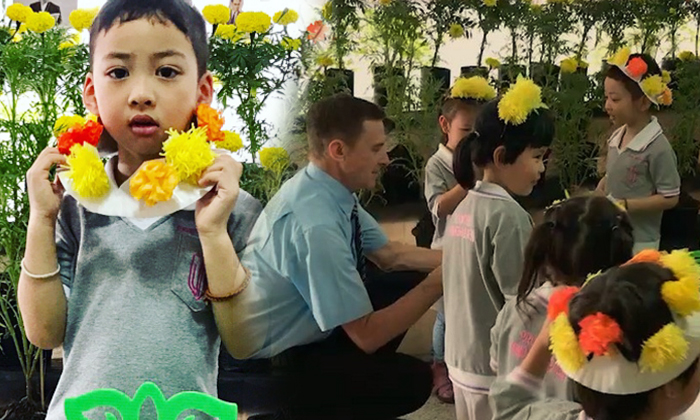 น่ารัก น้องข้าวหอม ลูกแม่ตั๊ก บงกช อธิบายดอกดาวเรืองเป็นภาษาอังกฤษ