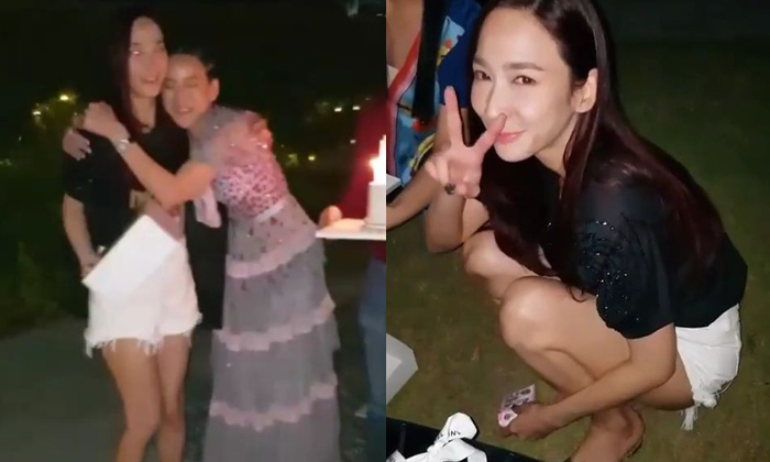 อั้ม พัชราภา ไม่ห่วงสวย ยอมนุ่งสั้นนั่งพื้น เพื่อเซอร์ไพรส์วันเกิด หนิง (คลิป)