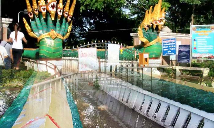 สั่งปิด! "วังนาคิน" เกาะคำชะโนด หลังน้ำท่วมสูงต่อเนื่อง