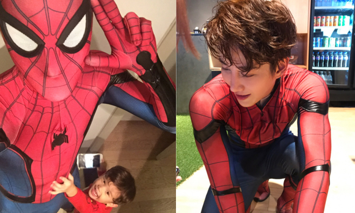 ไมค์ พิรัชต์ คุณพ่อสายทุ่ม ใส่ชุดไอ้แมงมุมพาลูกชายเดินห้าง