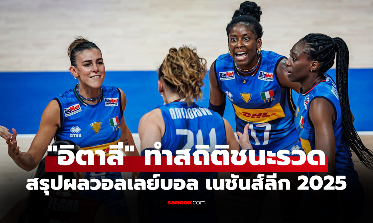 สรุปผลวอลเลย์บอลหญิง เนชันส์ลีก 2025 ประจำวันที่ 14 ก.ค. 68