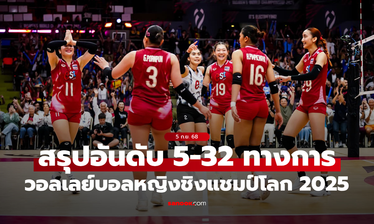 สาวไทยที่เท่าไร? สรุปอันดับ 5-32 ศึกวอลเลย์บอลหญิงชิงแชมป์โลก 2025