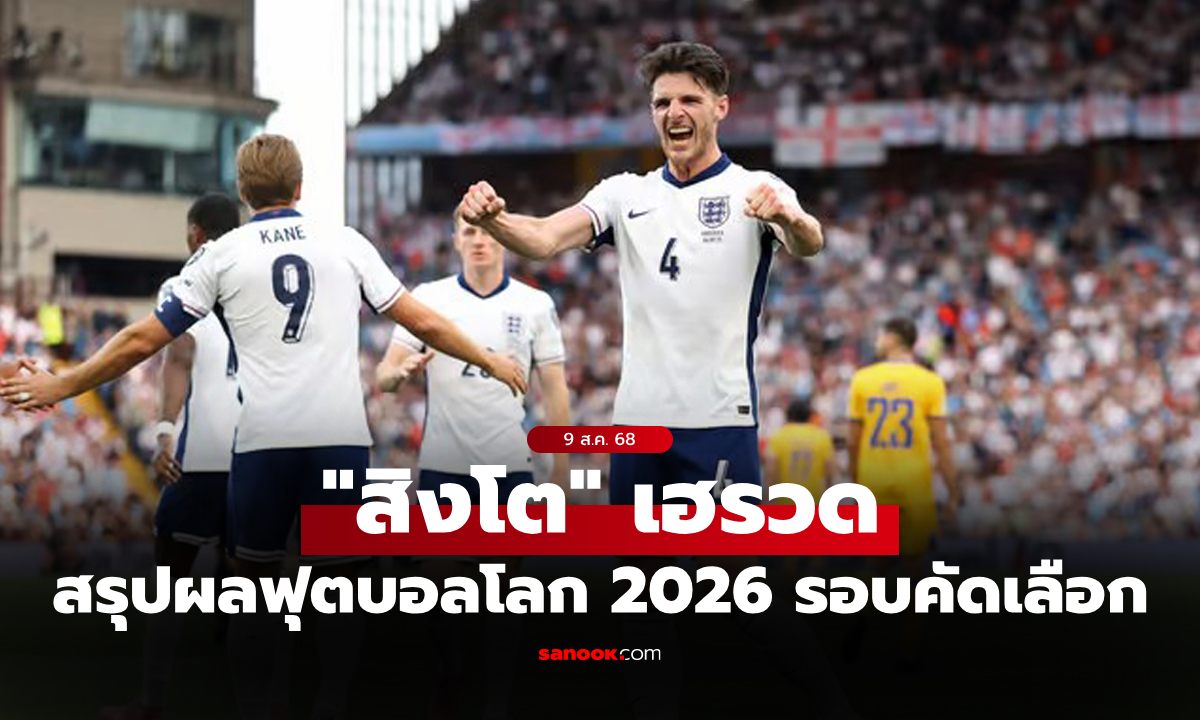สรุปผลบอลเมื่อคืน ฟุตบอลโลก 2026 รอบคัดเลือก ประจำวันที่ 7 ก.ย. 68