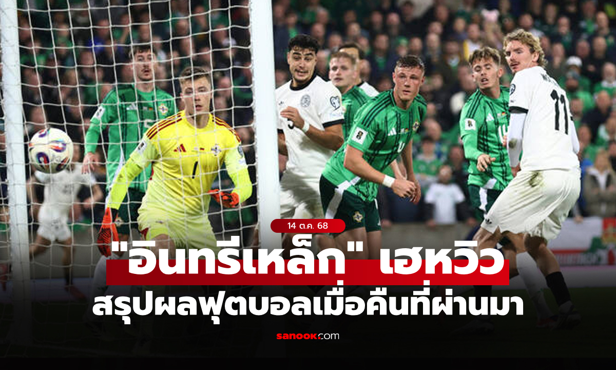 สรุปผลบอลเมื่อคืน ฟุตบอลโลก 2026 รอบคัดเลือก ประจำวันที่ 14 ต.ค. 68