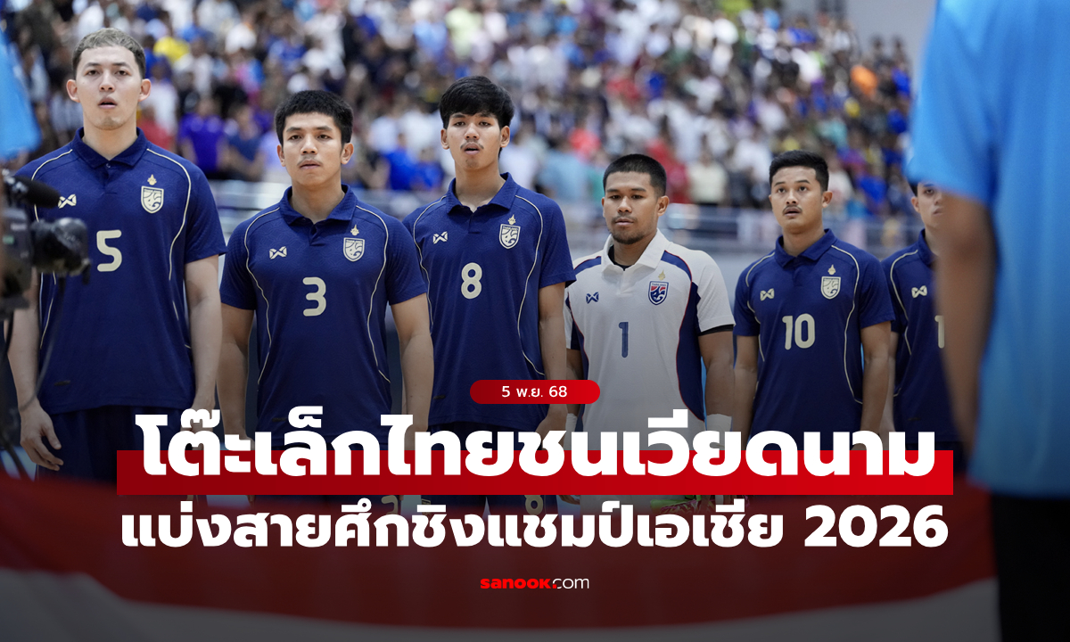 ฟุตซอลไทย ร่วมสาย เวียดนาม, คูเวต, เลบานอน ศึก AFC Futsal Asian Cup 2026