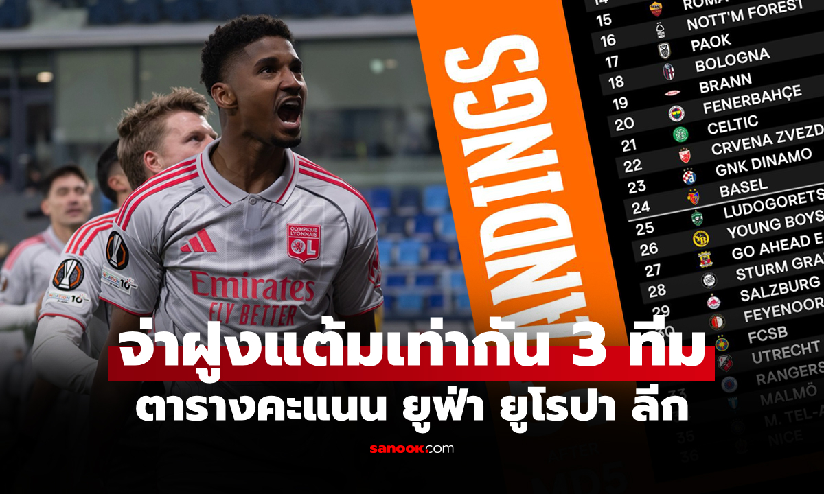 สรุปตารางคะแนน ยูฟ่า ยูโรปา ลีก ฤดูกาล 2025-26 ประจำวันที่ 28 พ.ย. 68